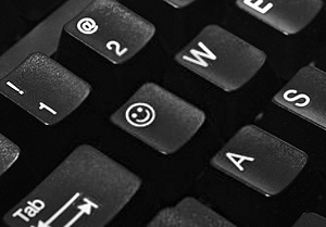 Keyboard with a smiley key